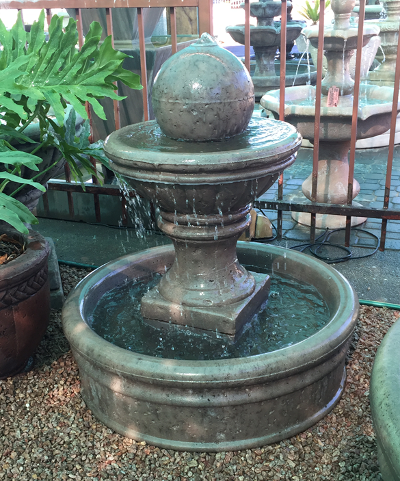 44 inch tall GFRC tiered Tuscany fountain with basin