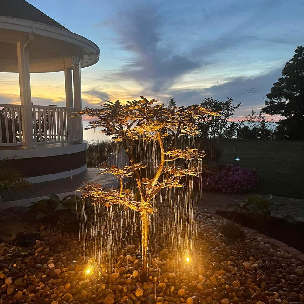70 inch Copper Extra Tall Maple Tree Outdoor Garden Fountain