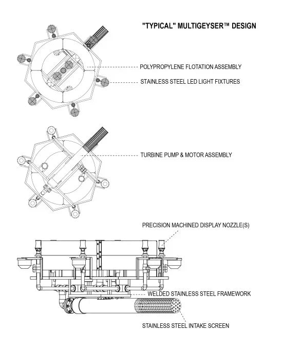 Vertex Multi Geyser Floating Pond Fountain