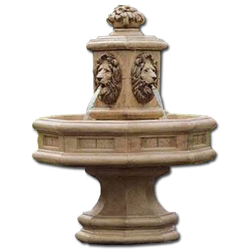Classic Lion Cast Stone Outdoor Fountain