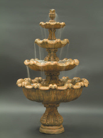 Tall Italian 4-Tier Outdoor Fountain