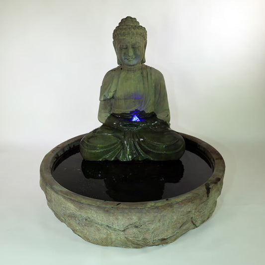 Serene Basalt Buddha Fountain product image for sale