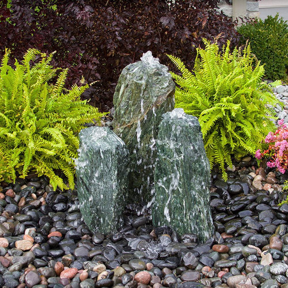 Triple Sea Green Chiseled Stone Fountain product image