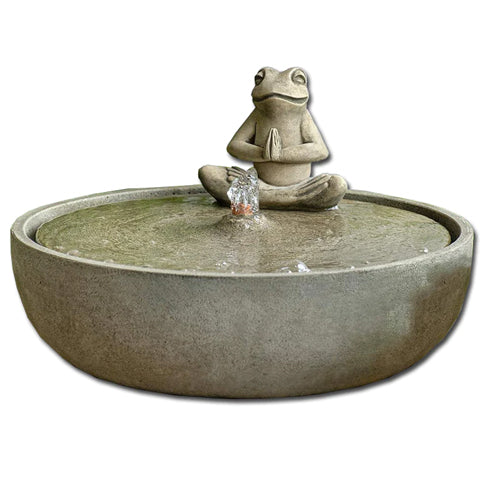 Yoga Frog Fountain Zen Cast Stone Garden Fountain product image