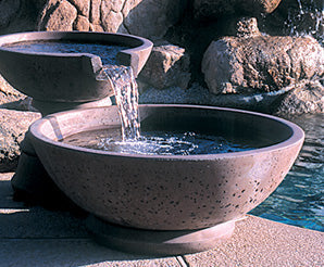 GFRC 3 Tier Scupper Ledgestone Column Fountain product image